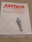 Arttista Scale Metal Leaning Suited Man Figure Unpainted Kit Detail ON30. Fixed Price $8.50.