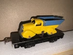 Wow Marx Pre War Train Flat Car With Dump Truck Yellow & Blue Beauty Very Htf. Fixed Price $250.00.