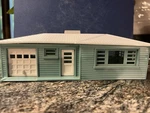 Plasticville 1705-129 Ranch House, Scale Turquoise With White Roof, New In Box. Fixed Price $30.00.
