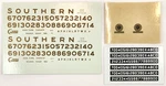Champ Ho Scale Decals #EH-226 Southern Railway Diesel Locomotive (bronze Gold). Fixed Price $6.89.