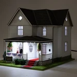 Menards Ronald Reagan Boyhood Home! Gauge Scale Lighted Train Building House. Fixed Price $175.00.