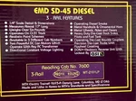 Emd SD-45 Diesel Engine Mth 1/4 Scale Reading Railroad Colors. Fixed Price $200.00.