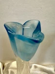 Candle Sticks Mikasa Full Lead Crystal Spring Aria Blue Tulip Holders Vintage. Fixed Price $53.00.