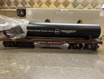Line K693-1791 New Haven Scale Die Cast Flat Car W/large Lp Tank Load. Fixed Price $85.00.