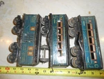 O/O-27 American Flyer Lines Blue 1205 Baggage, 1306, & Pullman Cars.. Fixed Price $60.00.