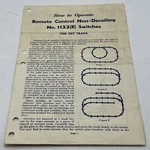 Lionel How To Operate Remote Control Non-derailing No. 1122E Switches 027 Track. Fixed Price $9.99.