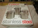 Hds Kitchen , 4 Piece Cannister Set Stainless Steel. Fixed Price $50.00.