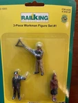 Railking One-gauge 3-PIECE Workman Figure Set #1 70-10003, New. Fixed Price $21.00.