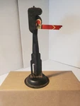 Vintage Marx Gauge Manual Pressed Steel Black Semaphore Red Arm. Fixed Price $8.00.