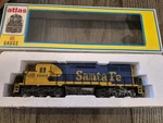 Ho Scale Atlas SD35 Diesel Locomotive, Santa Fe Blue #1001 Boxed. Fixed Price $45.00.