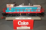 K-line 22380 Coca-cola Dual Motor Pwr'd MP-15 Diesel O/027 Ga. Wks/ Lionel. Fixed Price $95.00.