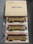 + Lionel Mth Standard Tinplate Two Tone Brown 3 Car State Passenger Set 11-40107. Fixed Price $2000.00.