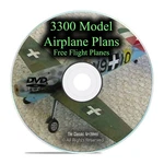 3,300 Free Flight Model Airplane Aircraft Plans, Rc, Remote Control, Dvd. Fixed Price $11.98.