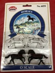 Model Power 'o' Scale Accessories 4 Horses - New. Fixed Price $14.00.