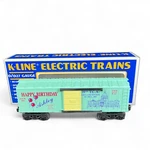 K-line 027KC16 Ashley Birthday 1993 Green Boxcar Gauge. Fixed Price $38.00.