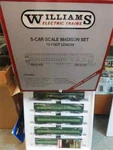 Trains Williams 5-CAR Madison 70' Scale Set 18" Southern Crescent 2404 New. Fixed Price $340.00.