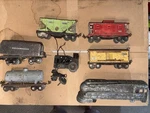 Lionel Elect 238E Pa Train Locomotive, Whistle Tender, 4 Freight Cars. Prewar?. Fixed Price $55.00.