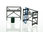 1:50 Gray Scaffolding Set Barrel Ladder Plastic 3D To Scale Diorama Part. Fixed Price $8.99.