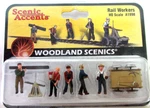 Woodland Scenics Accents A1898 Ho Scale Rail Worker Figures, New. Fixed Price $12.95.