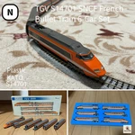 Kato Scale Tgv S14701 Sncf French Bullet Train 6-CAR Set Lights Work. Fixed Price $249.00.