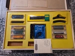 Vintage Minitrix Gauge Train Set W/ Track, Cars, Transformers & Accessor. Fixed Price $165.00.