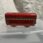 Marx Train Vintage Pullman 6" Montclair Passenger Coach Red Frame Gauge #2. Fixed Price $10.00.