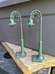 (2) Lionel #58 O/027 Prewar Gooseneck Street Lamps Light Posts Diecast - Works. Fixed Price $49.95.