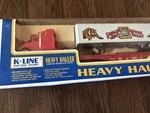 K-line Ringling Bros. Heavy Hauler Die-cast Semi, Trailer, Flat Car Gauge. Fixed Price $35.00.