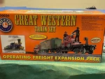 Lionel Great Western Operating Freight Expansion Set W/ Lincoln Logs 6-30036. Fixed Price $199.99.