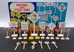 Vintage Plasticville Gauge 1405-79 Rail Road And Street 24 Signs. Fixed Price $14.99.
