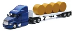 New-ray 15433 1:43 Peterbilt With Flatbed Trailer Hauling Round Hay Bales. Fixed Price $31.41.