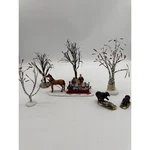 Lemax Maple Syrup Sled Horse Retired Christmas Village W/ Added Bears & Trees. Fixed Price $17.99.