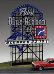 Pabst Blue Ribbon Beer Animated Billboard Sign O-scale By Miller Engineering. Fixed Price $49.99.
