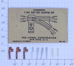 Lionel O22-500 Turnout Track To Super Pin Adapter Set Envelope (10). Fixed Price $90.00.