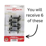 Bachmann 92421 Case Of 6 Cards (4/CARD) Large Scale 31.0MM Standard Wheel Set. Fixed Price $106.00.