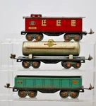 Lionel Prewar 1682 Caboose 1680 Sunoco 1677 Gondola Gauge Set. Fixed Price $79.99.