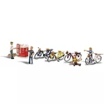 New Woodland Scale Bicycle Buddies Train Figures A2752. Fixed Price $29.39.