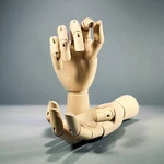 Set Of Wooden Model Hands, 10 Inch Left Right Poseable. Fixed Price $43.00.