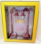 Mth Railking No. 58 Gauge Die-cast Lighted Street Lamps Set Maroon 1090 Rare. Fixed Price $39.94.
