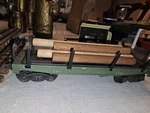 Vintage Lionel Trains 3461 Lines Log Dump Flat Car Green. Fixed Price $22.99.