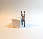 Arttista #1147 - Telephone Lineman Climbing Scale Figure Model Trains New. Fixed Price $10.50.