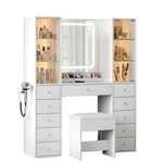 11-DRAWER Mirror Vanity Desk Vektaya. Fixed Price $100.00.