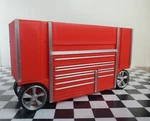 Red Utility Pit Tool Box Workbench Shelf Vise Oil Pan Gas 1/24 1/25 Scale Garage. Fixed Price $20.39.