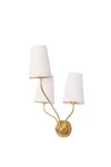 3 Light Linen Wall Curved Century Modern Raw Brass Sputnik Chandelier Fixt. Fixed Price $298.00.