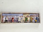 800 Railroad Staff Waitress Newspaper Boy Ho Scale Merten Painted Figures. Fixed Price $9.99.