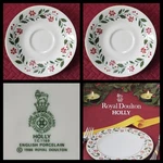 Vintage 1986 Royal Doulton Holly 6" Saucer Plate Set (2) Holiday China Mint. Fixed Price $20.98.