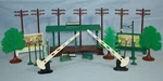 Plasticville Usa Railroad Accessories Trees Telephone Poles Station Platform RA6. Fixed Price $39.99.
