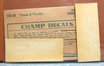 Champ Ho Scale Texas & Pacific Road Name Decal Set # HN-38. Fixed Price $7.20.