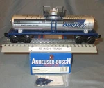 K-line 6354 Budweiser Dry Single Dome (1D) Tank Car O/027 Ga Wks/ Lionel '95. Fixed Price $28.00.