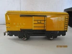 Marx, 027, Yellow 90171 Bl&e Box Car. Fixed Price $75.00.